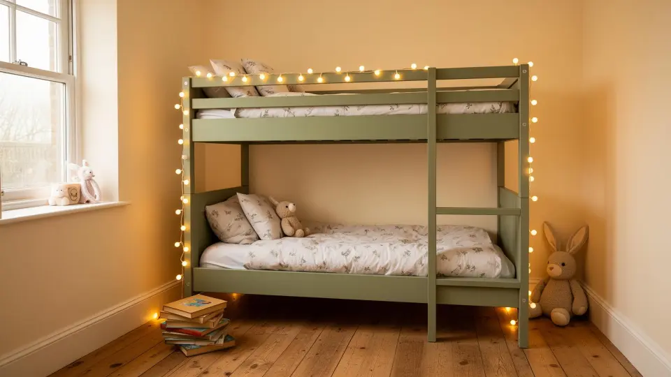  olive green Flair Elijah detachable wooden bunk bed.